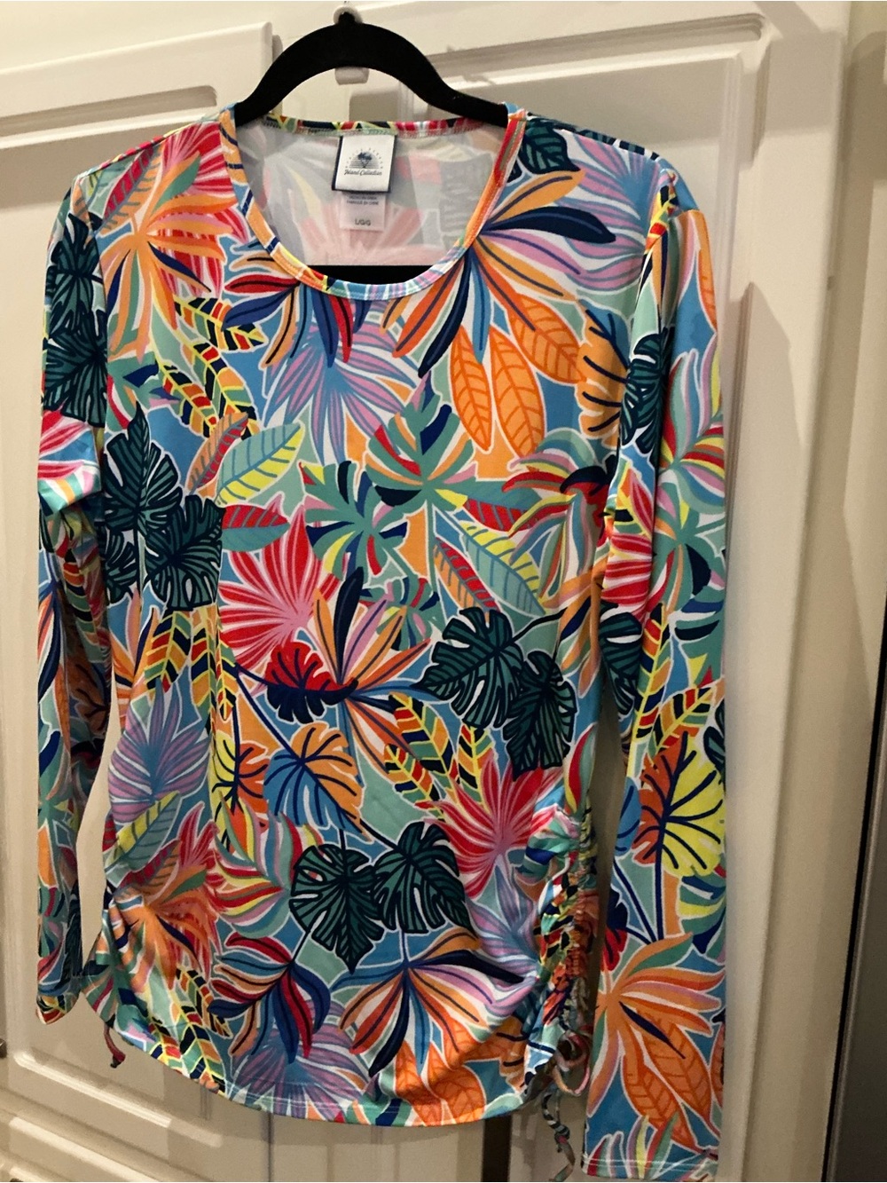 Tommy Bahama Multicolor Tropical Leaf Long-Sleeve Jersey Top